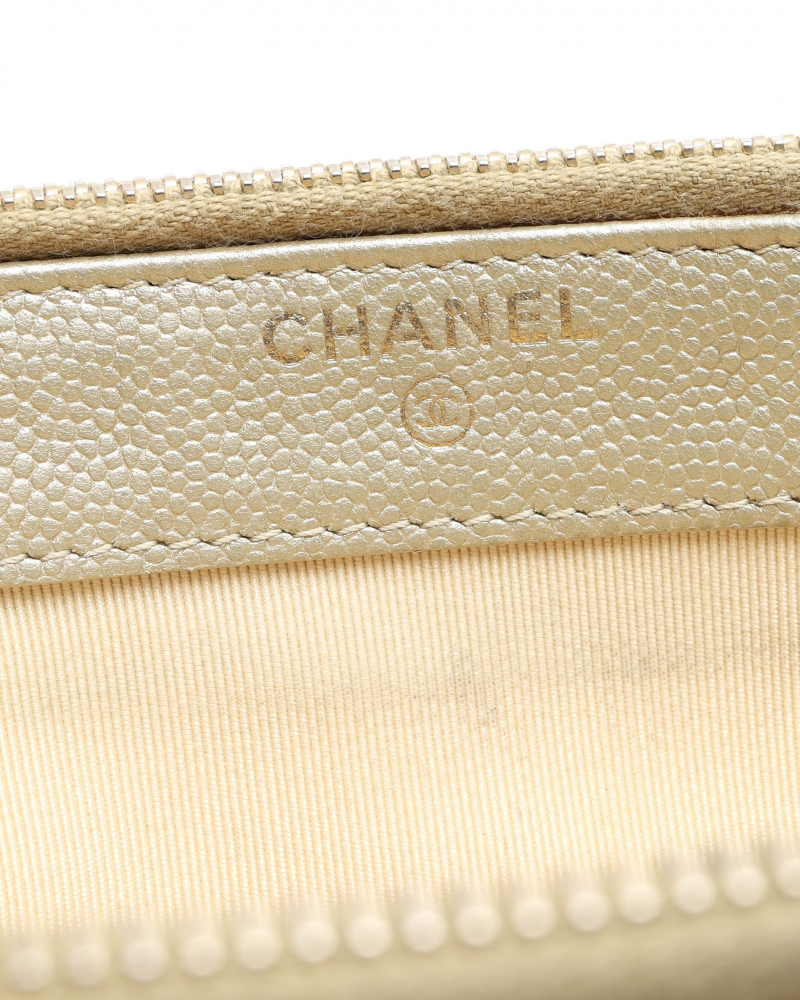 Chanel Caviar Double Zip Wallet On Chain Bag
