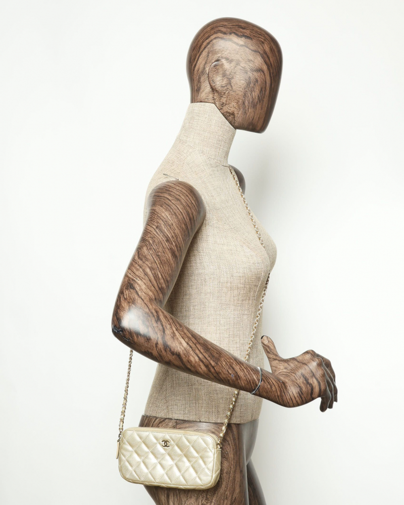 Chanel Caviar Double Zip Wallet On Chain Bag