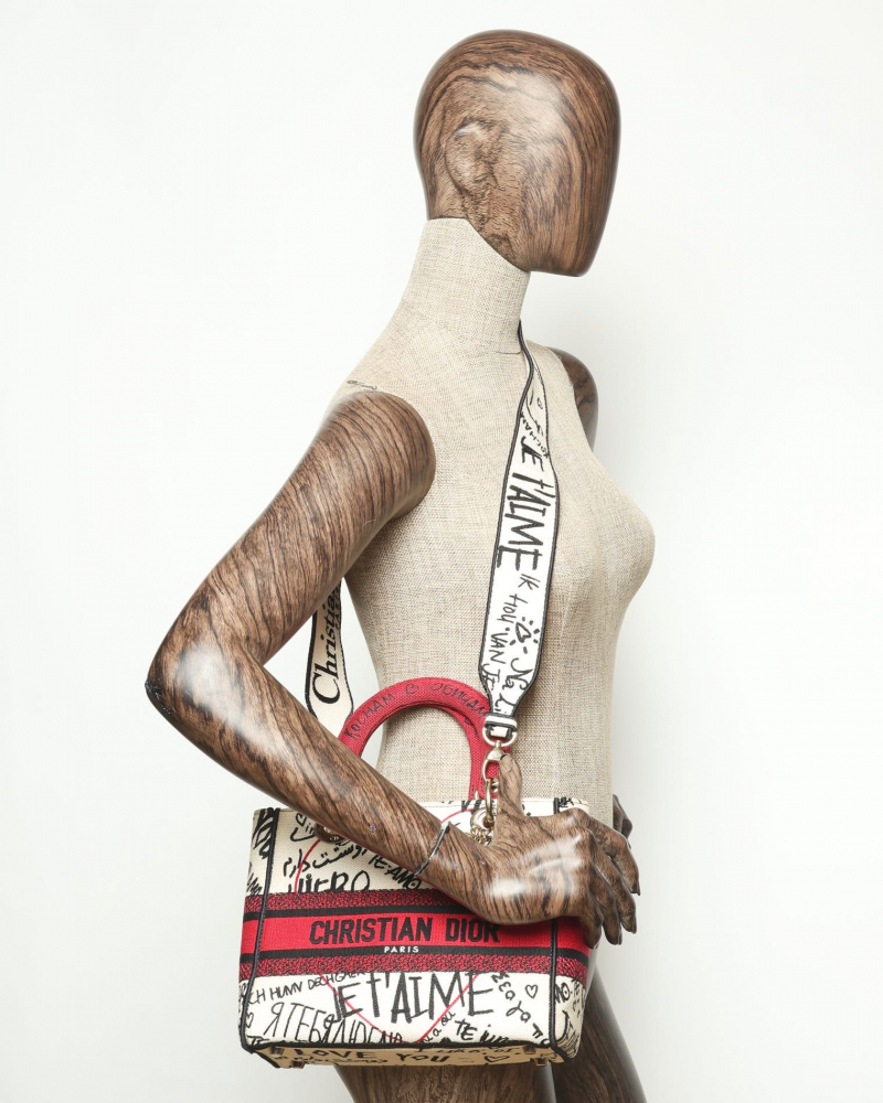Christian Dior Medium Lady D-Lite Dioramour Graffiti Bag