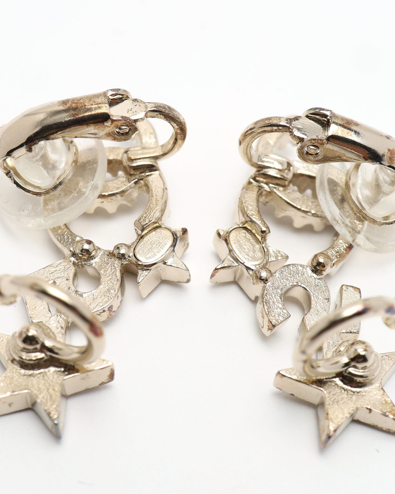 Chanel Coco Mark Rhinestone cuff Earrings