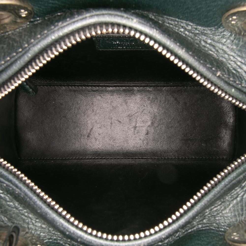 Christian Dior B Dior Green Dark Green with Blue Goatskin Leather Medium Deerskin Floral Print Lady Dior Italy