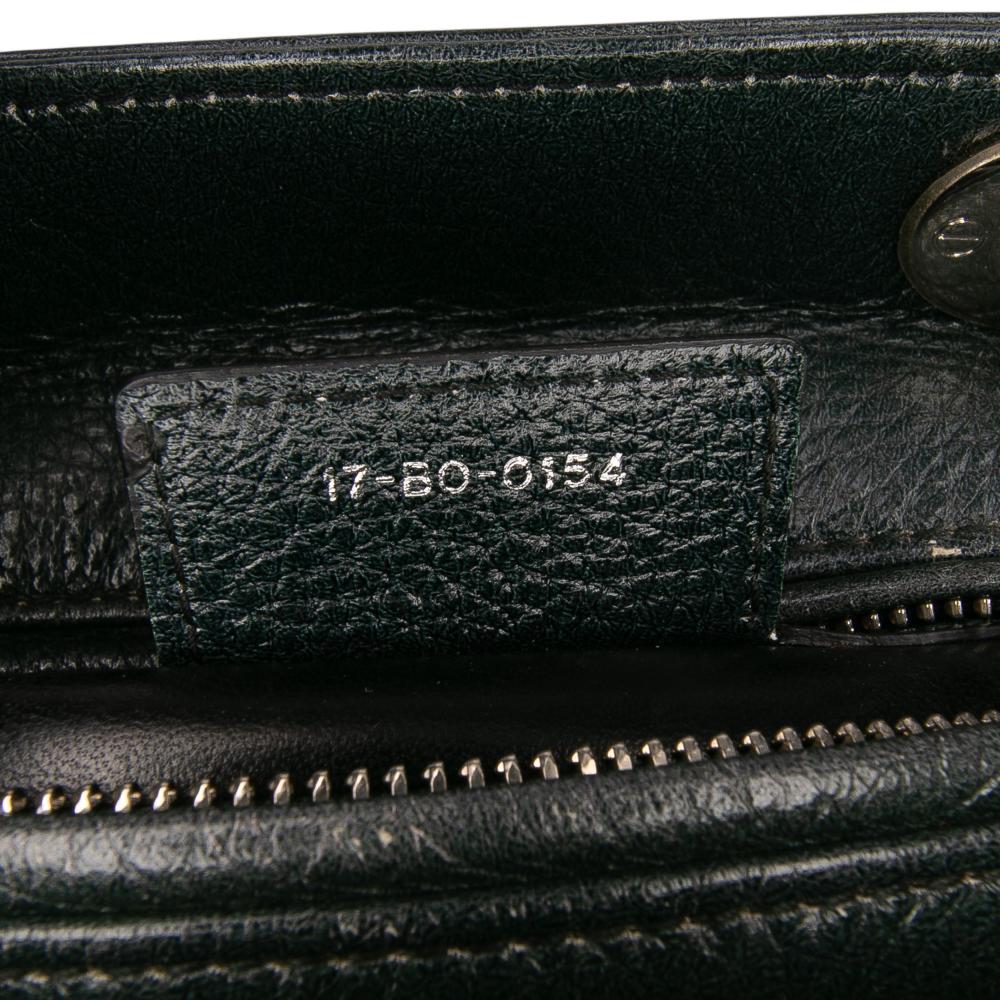 Christian Dior B Dior Green Dark Green with Blue Goatskin Leather Medium Deerskin Floral Print Lady Dior Italy