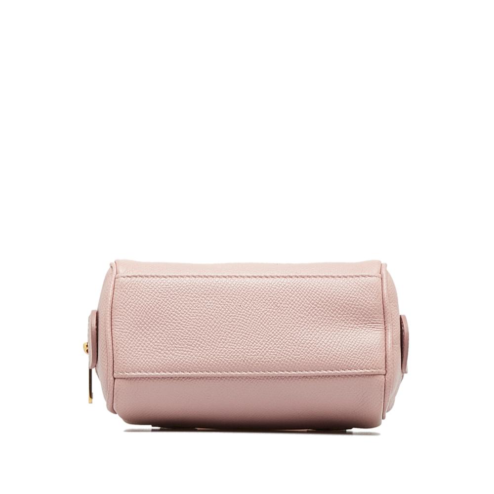 Celine AB Celine Pink Light Pink Calf Leather Mini Grained Chain Boston Italy