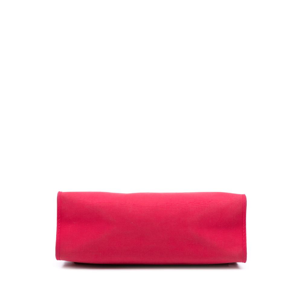 Hermès B Hermès Pink Hot Pink with Black Canvas Fabric Toile Herbag Zip 39 France