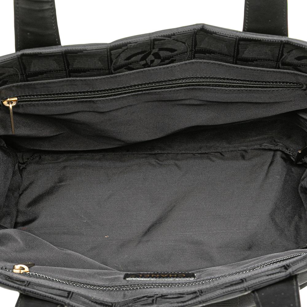 Chanel B Chanel Black Nylon Fabric New Travel Line Tote France