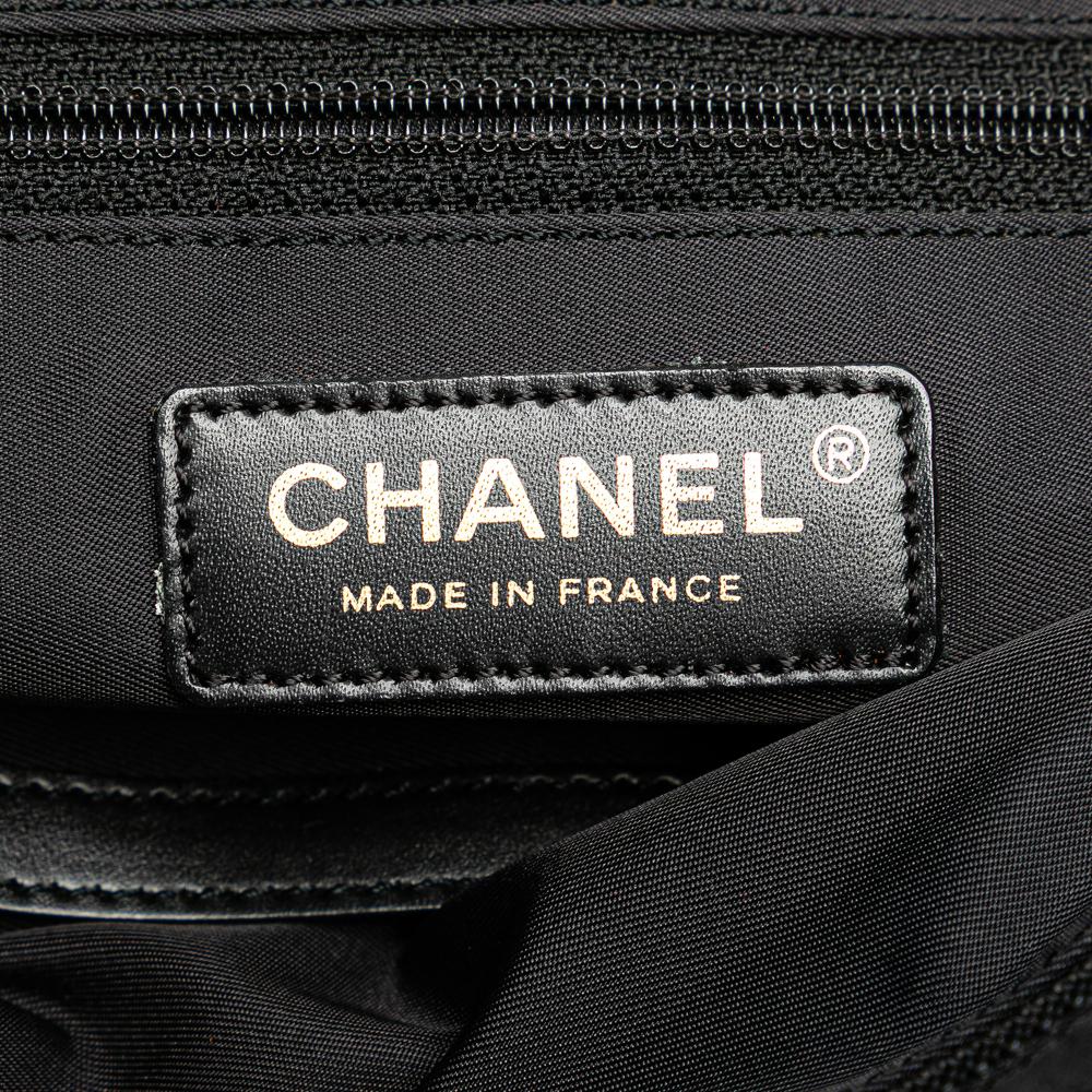 Chanel B Chanel Black Nylon Fabric New Travel Line Tote France