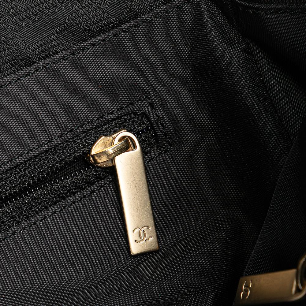 Chanel B Chanel Black Nylon Fabric New Travel Line Tote France