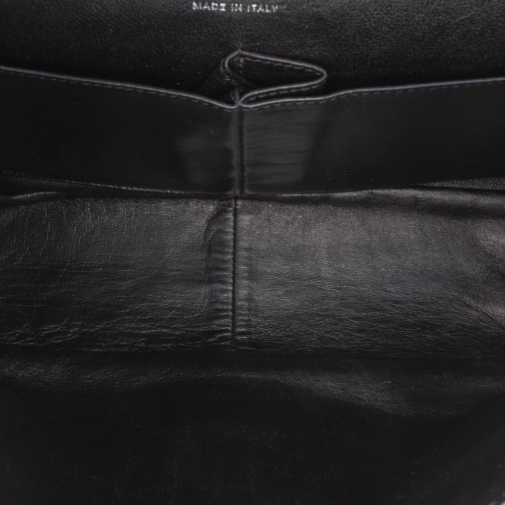 Chanel B Chanel Black Calf Leather Reissue 2.55 Aged skin Double Flap 227 Italy