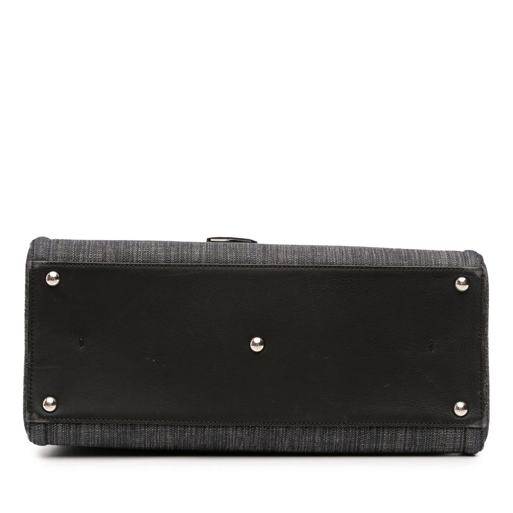 Fendi B Fendi Black Denim Fabric 3Jours Tote Italy