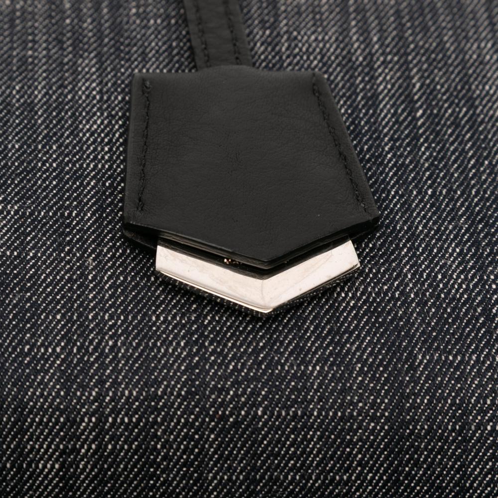 Fendi B Fendi Black Denim Fabric 3Jours Tote Italy