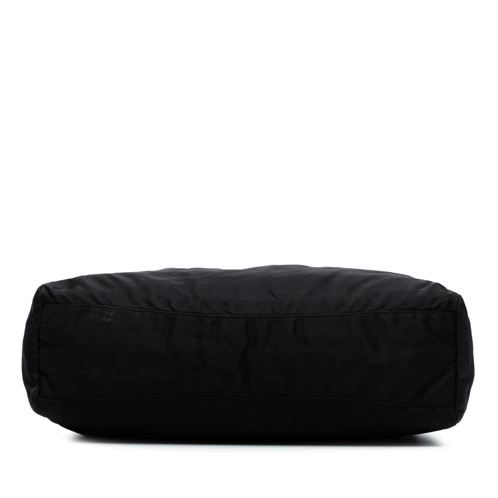 Prada B Prada Black Nylon Fabric Tessuto Logo Drawstring Tote Italy