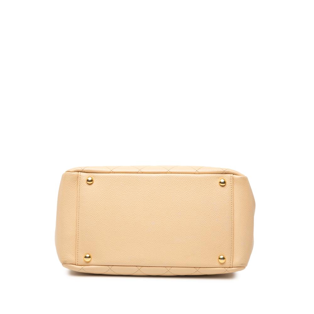 Chanel B Chanel Brown Beige Caviar Leather Leather Petite Caviar Timeless Tote Italy