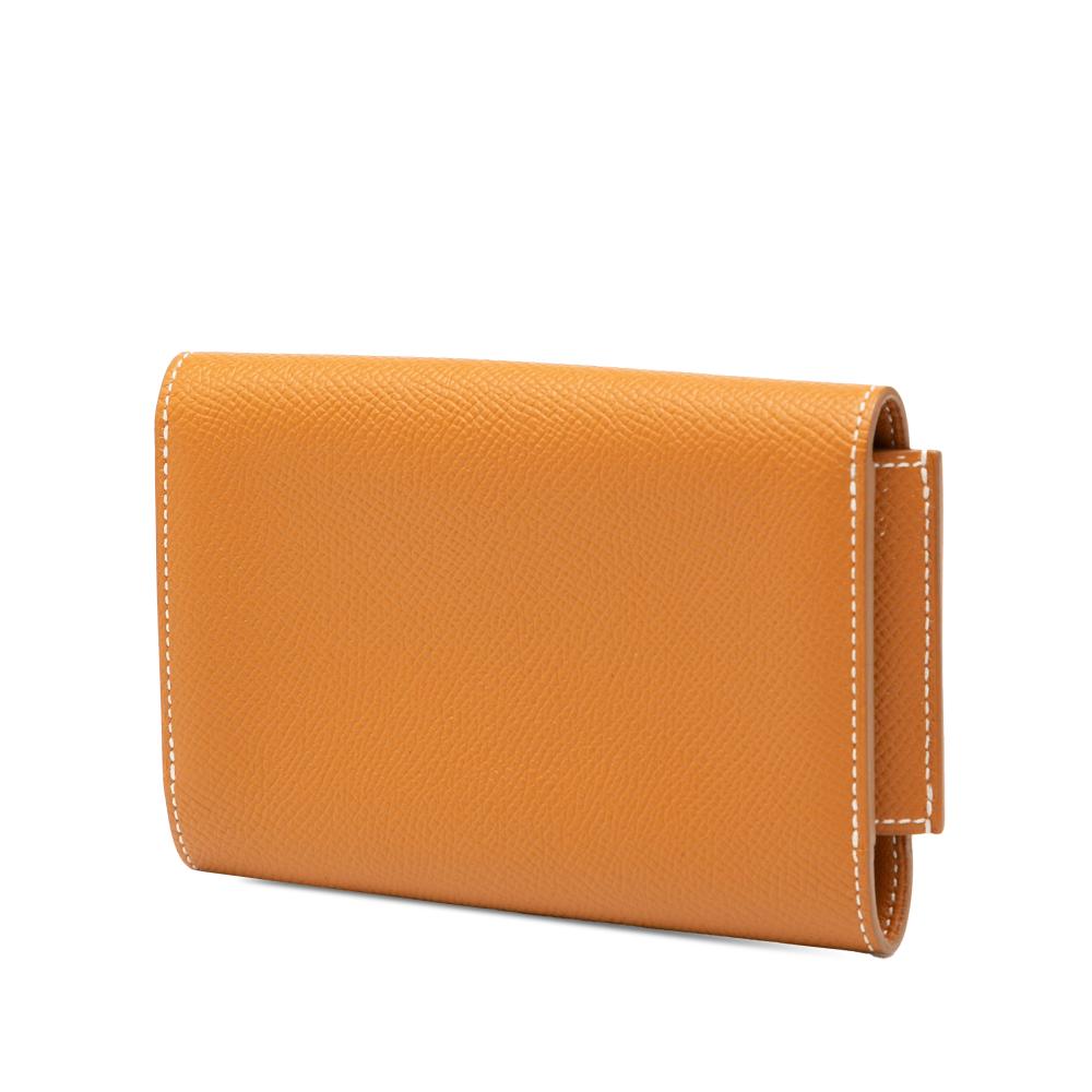 Hermès AB Hermès Brown Calf Leather Epsom Passant Long Wallet France