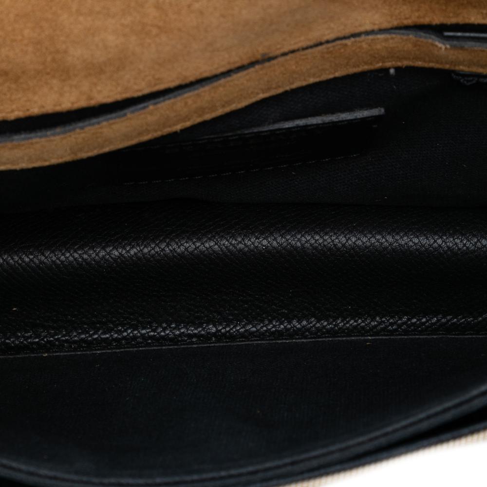 Burberry B Burberry Black Calf Leather Small and House Check Canvas Derby Macken Crossbody Italy