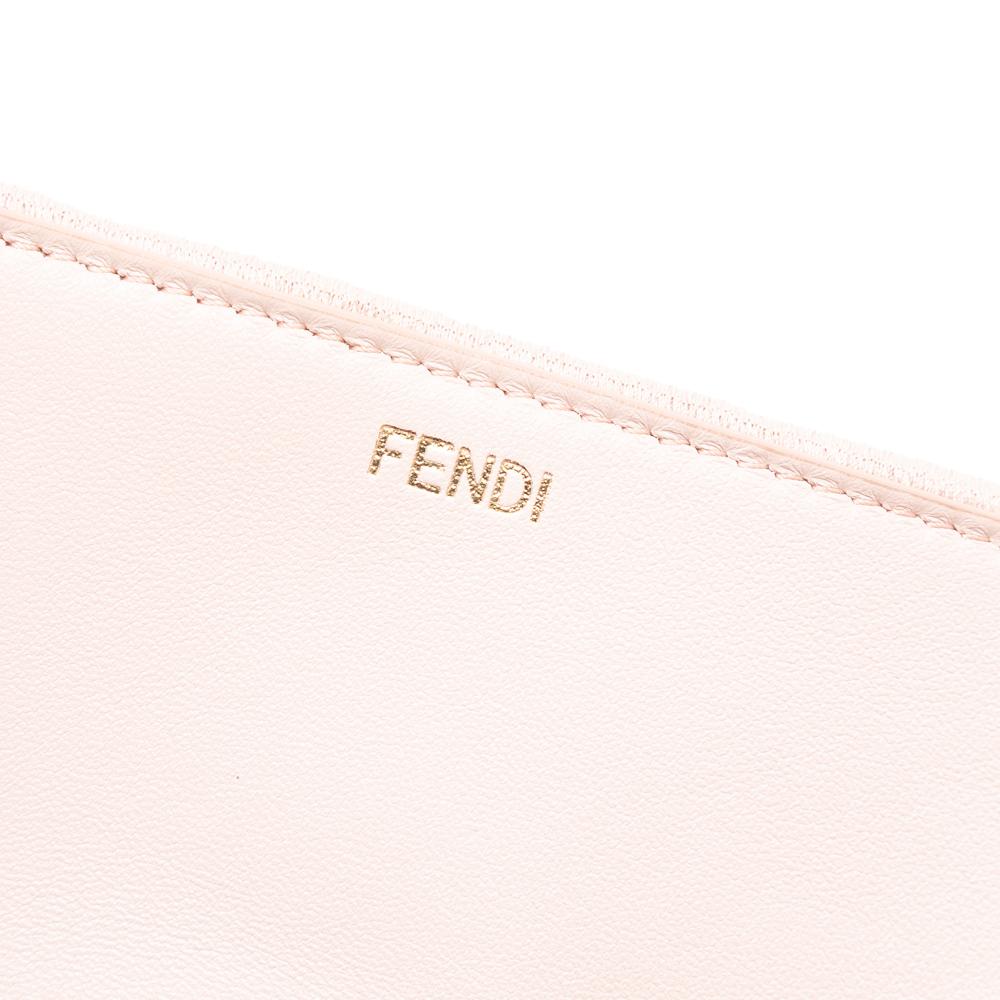Fendi B Fendi Pink Shearling Natural Material Large Peekaboo ISeeU Satchel Italy
