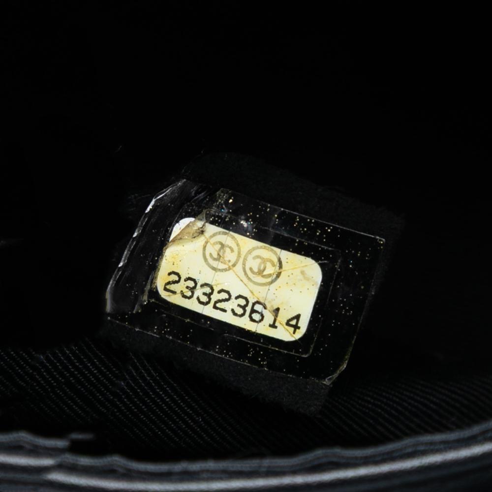 Chanel B Chanel Black Calf Leather Medium Smooth skin Pure Double Flap France