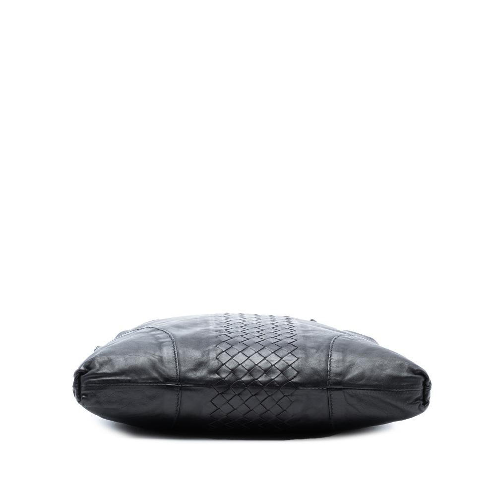 Bottega Veneta B Bottega Veneta Black Nappa Leather Leather Intrecciato Trimmed Nappa Convertible Tote Italy