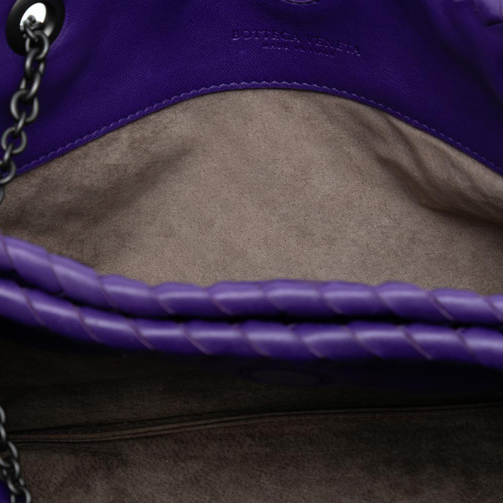 Bottega Veneta B Bottega Veneta Purple Dark Purple Nappa Leather Leather Nappa Intrecciato Duo Shoulder Bag Italy