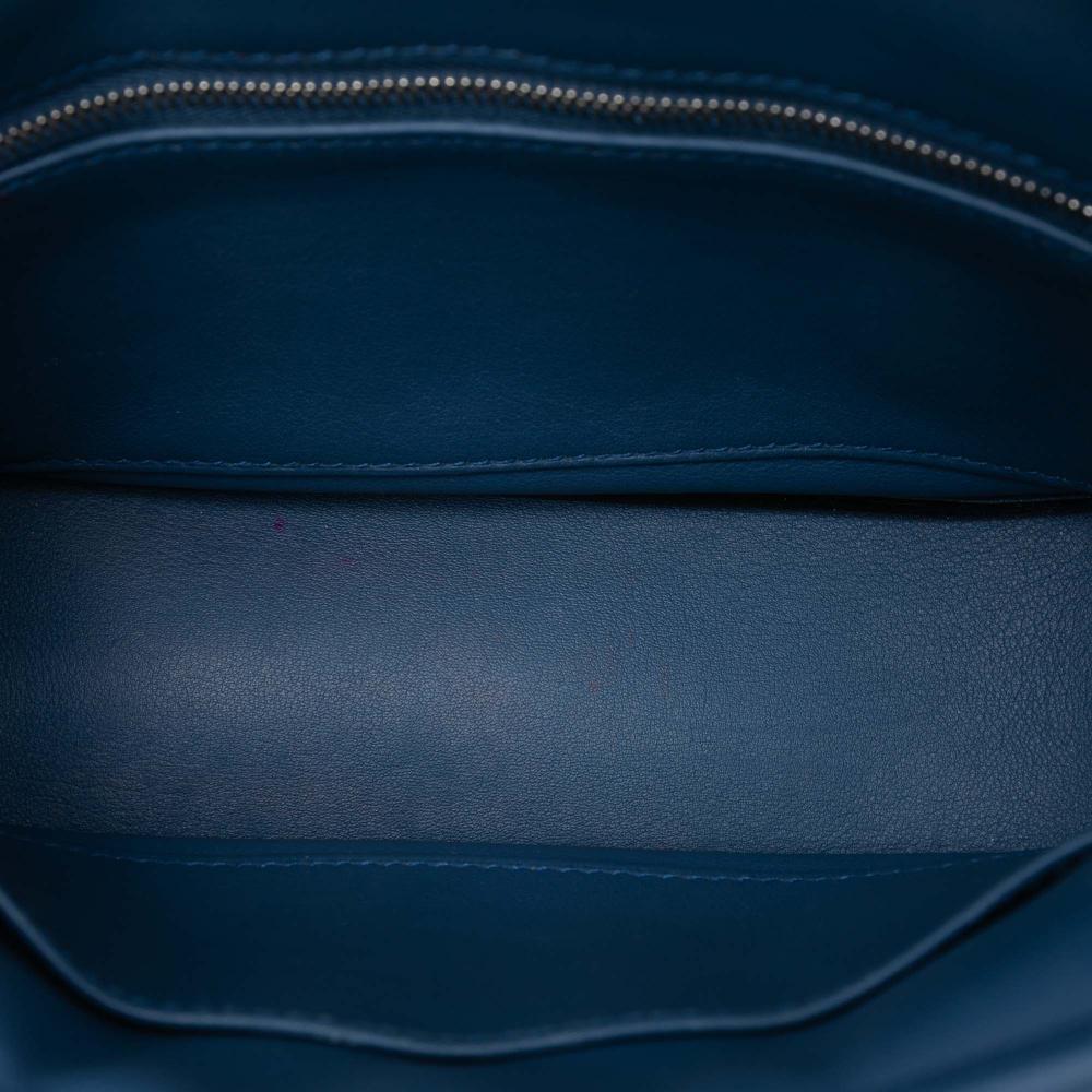 Hermès AB Hermès Blue Calf Leather Swift Berline 28 France
