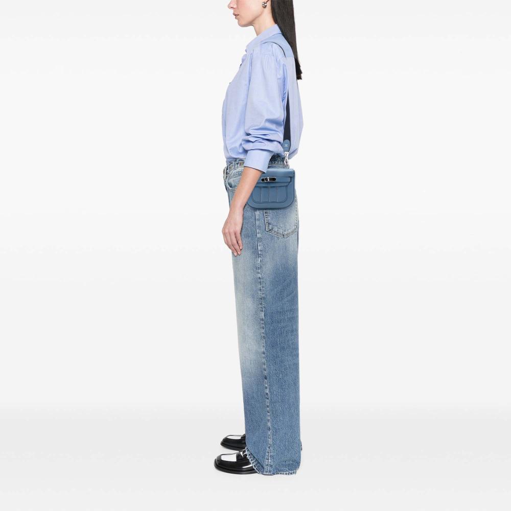 Hermès AB Hermès Blue Calf Leather Swift Berline 28 France