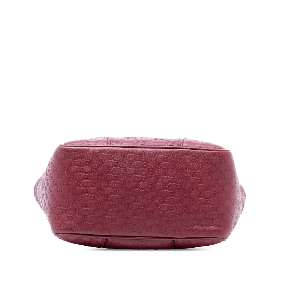 Gucci B Gucci Red Maroon Calf Leather Small Guccissima Bree Satchel Italy