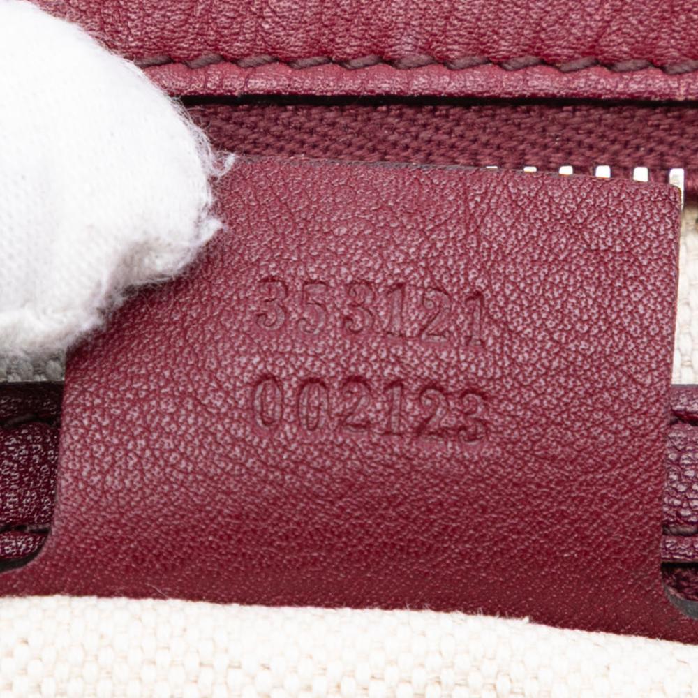 Gucci B Gucci Red Maroon Calf Leather Small Guccissima Bree Satchel Italy