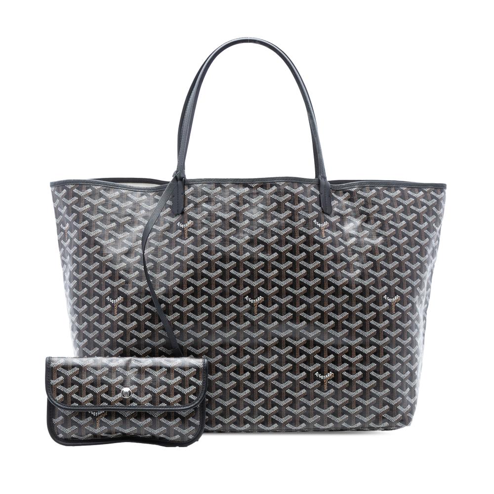 Goyard AB Goyard Black Coated Canvas Fabric Goyardine Saint Louis GM France