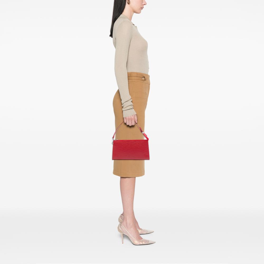 Louis Vuitton AB Louis Vuitton Red Epi Leather Leather Epi Pochette Accessoires France