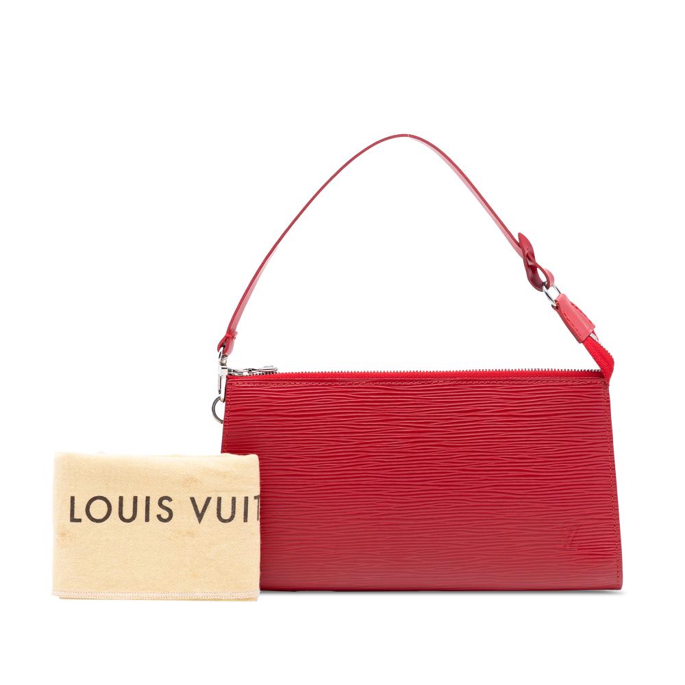 Louis Vuitton AB Louis Vuitton Red Epi Leather Leather Epi Pochette Accessoires France