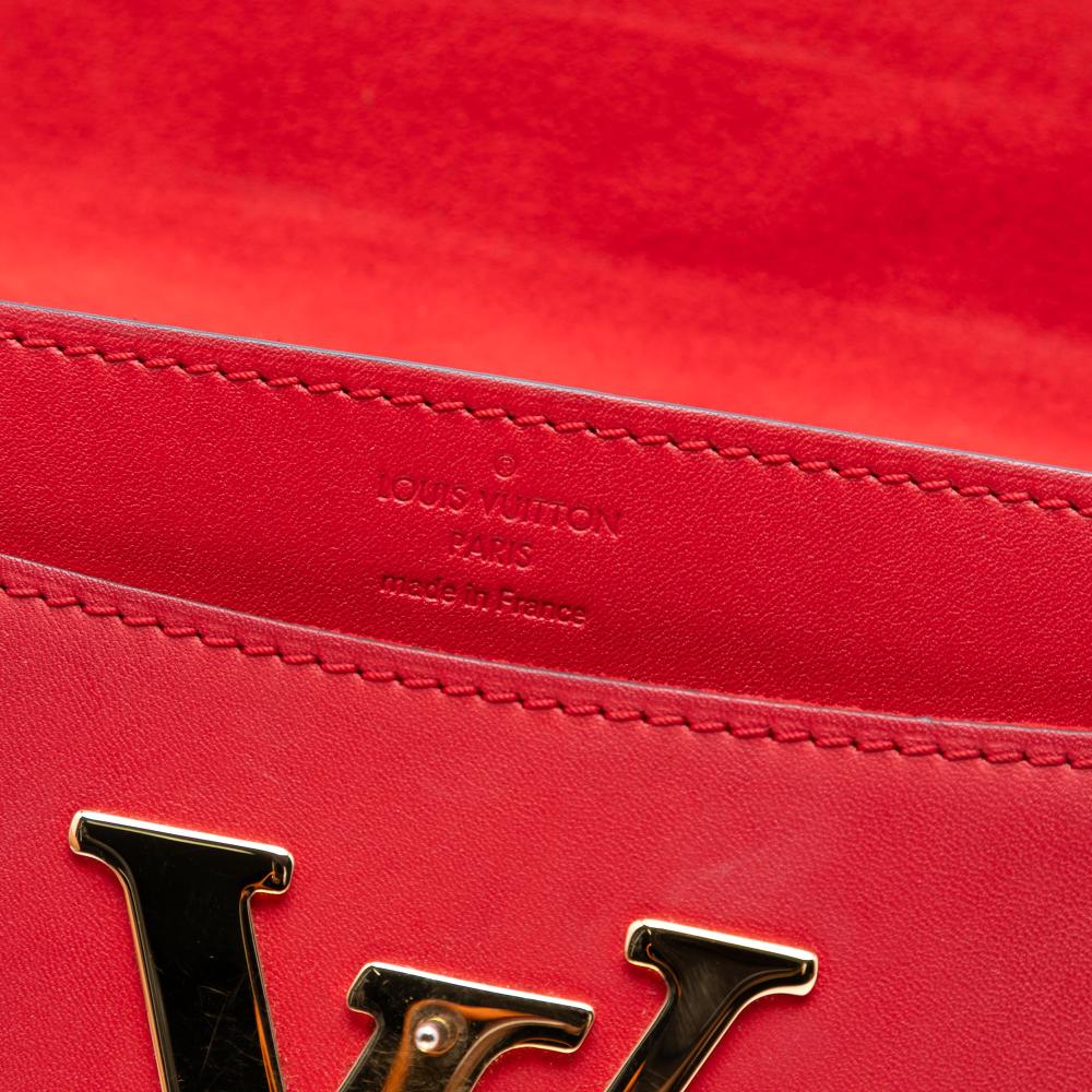 Louis Vuitton B Louis Vuitton Red Calf Leather Louise Chain MM France