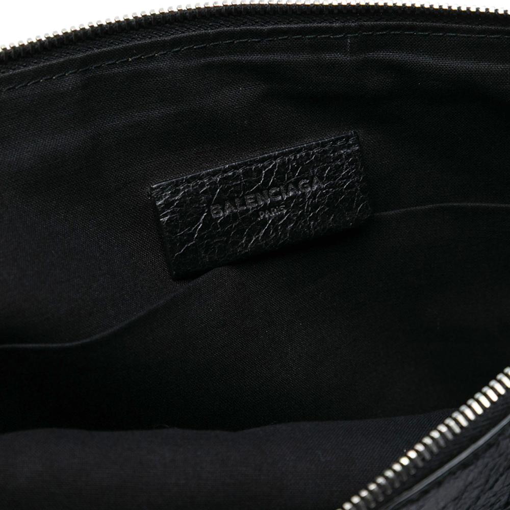 Balenciaga AB Balenciaga Black Lambskin Leather Leather Lambskin Motocross Classic Zip Around Flat Clutch Italy