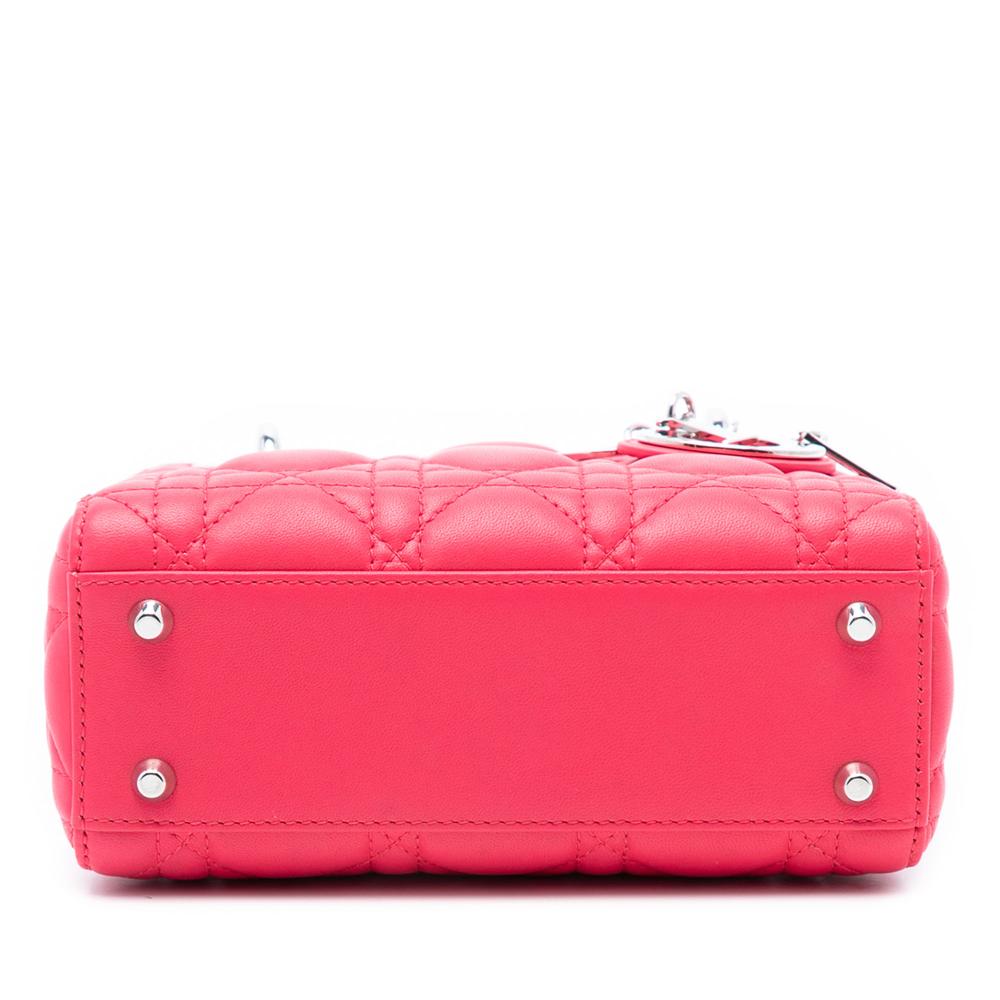 Christian Dior AB Dior Pink Blush Lambskin Leather Leather Mini Lambskin Cannage Lady Dior Italy
