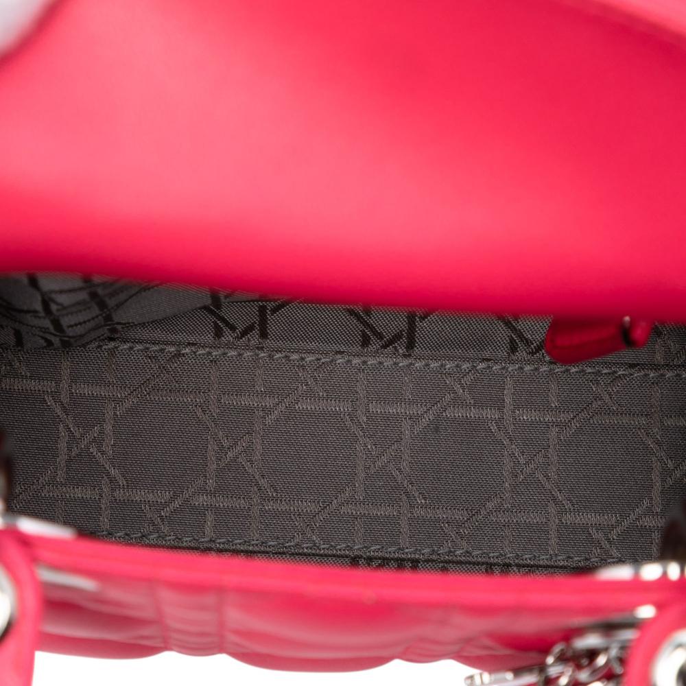 Christian Dior AB Dior Pink Blush Lambskin Leather Leather Mini Lambskin Cannage Lady Dior Italy