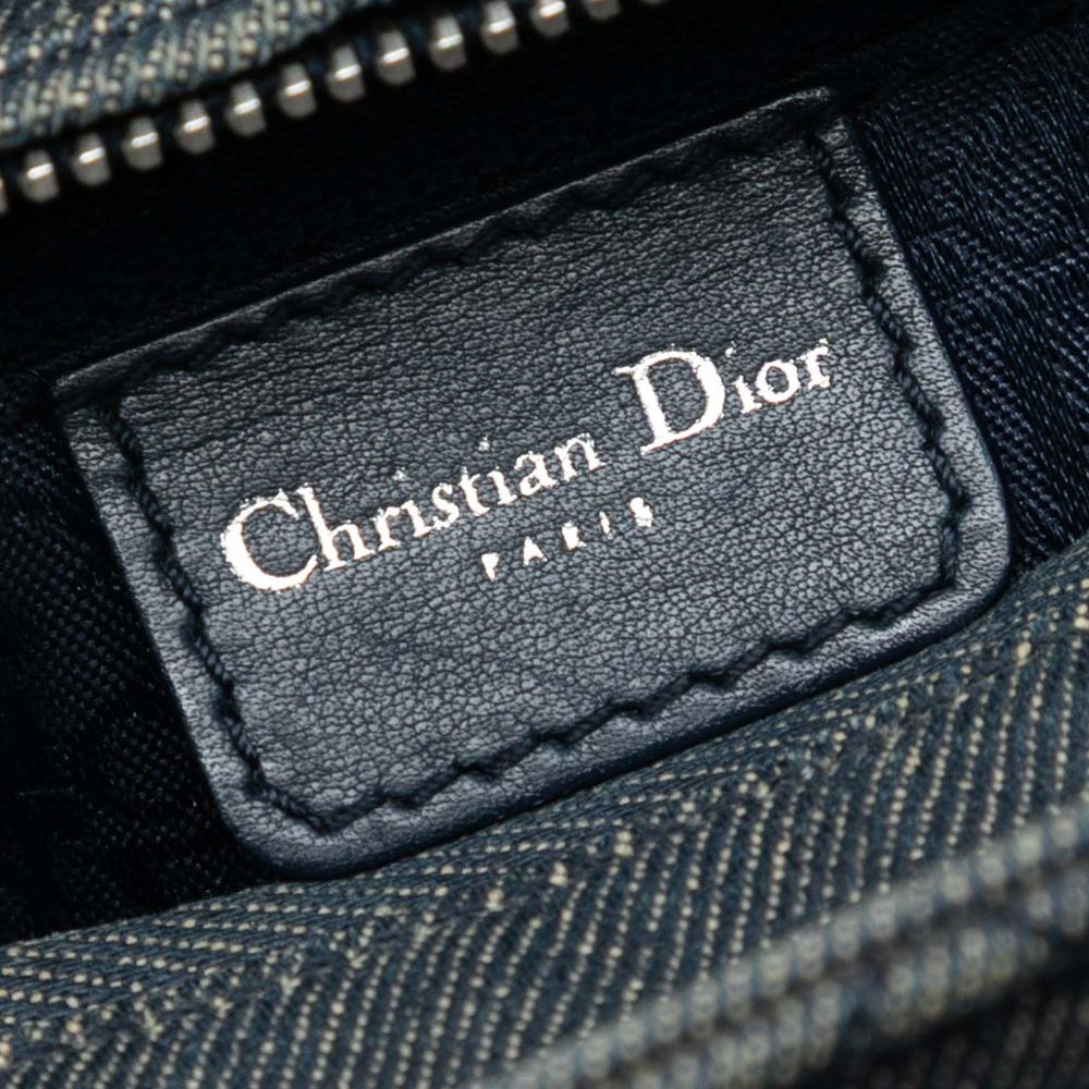 Christian Dior AB Dior Blue Navy Denim Fabric Medium Cannage Lady Dior Italy