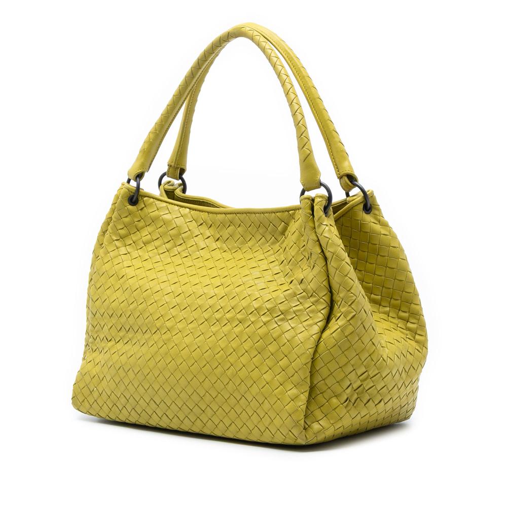 Bottega Veneta B Bottega Veneta Yellow Neon Yellow Nappa Leather Leather Nappa Intrecciato Parachute Tote Italy