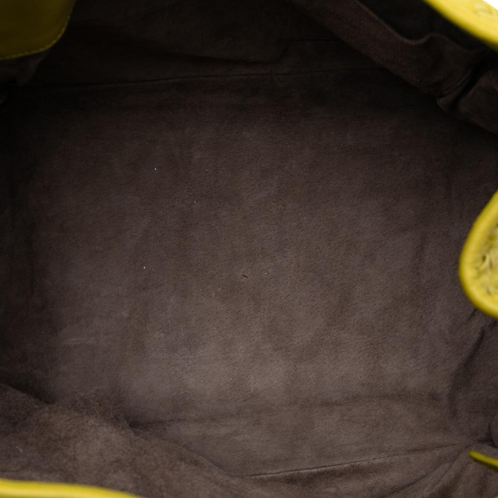 Bottega Veneta B Bottega Veneta Yellow Neon Yellow Nappa Leather Leather Nappa Intrecciato Parachute Tote Italy