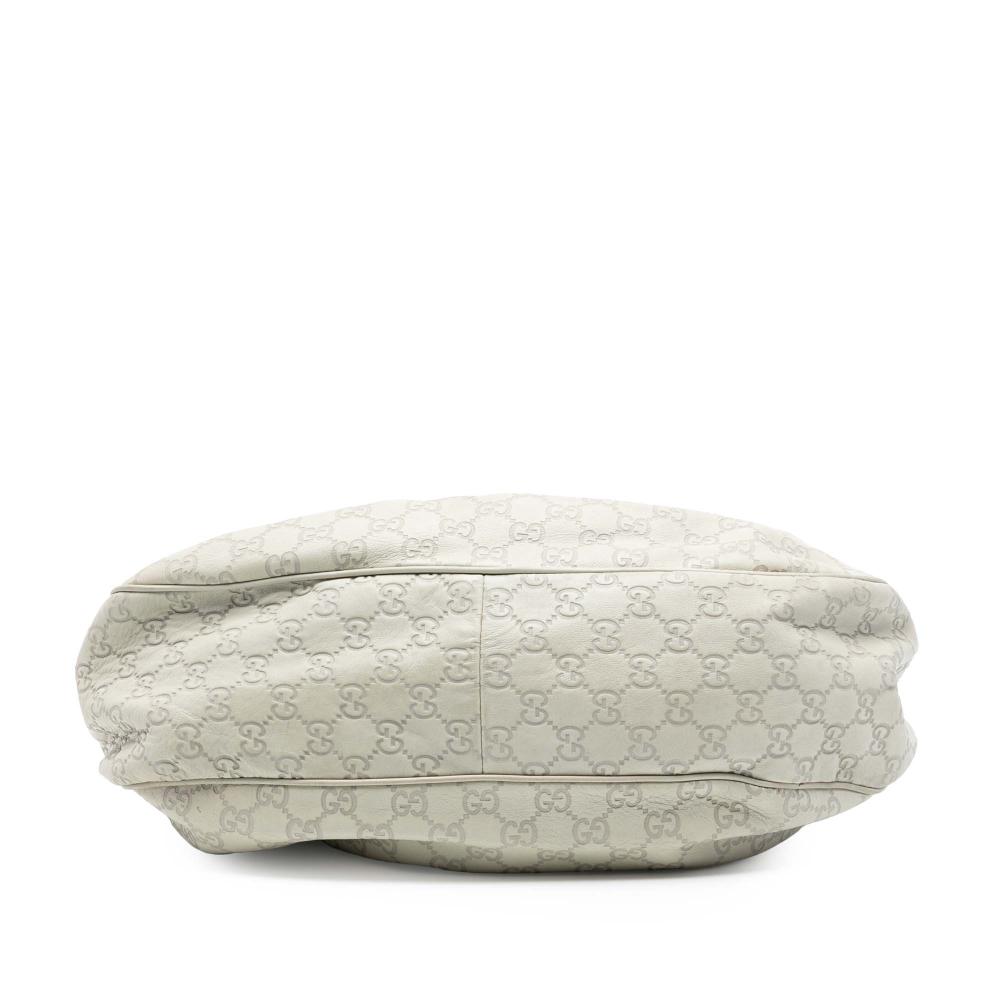 Gucci B Gucci White Off White Calf Leather Guccissima Sukey Shoulder Bag Italy