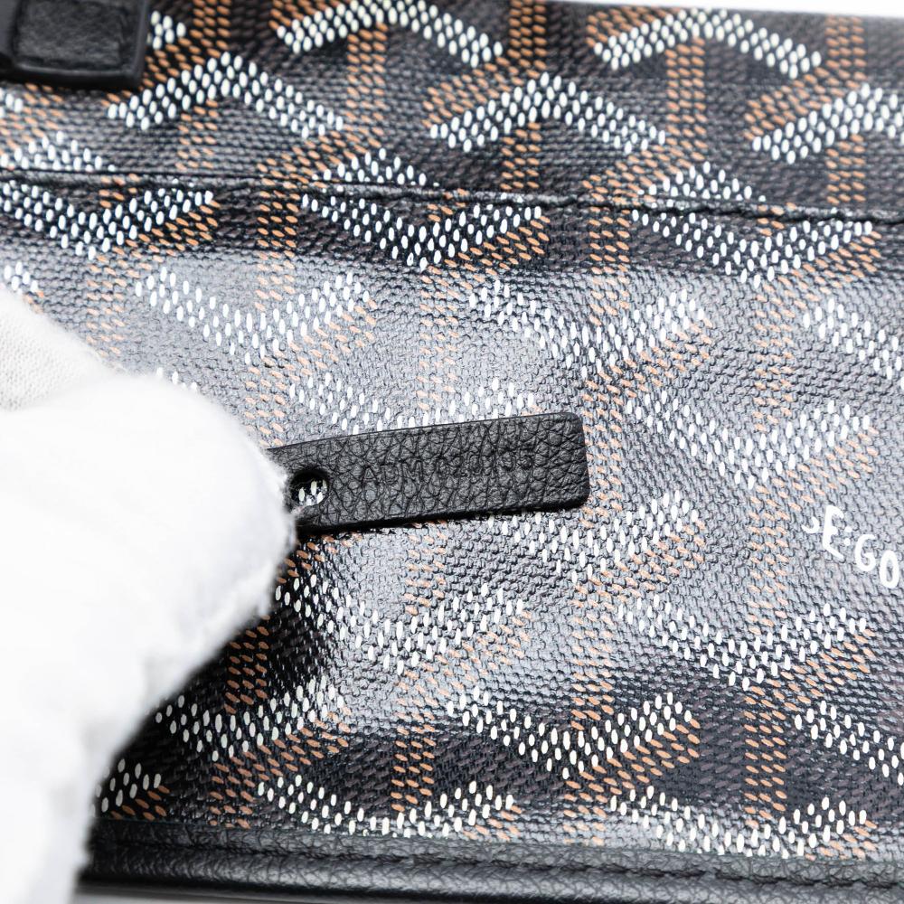 Goyard AB Goyard Black Coated Canvas Fabric Goyardine Saint Louis PM France