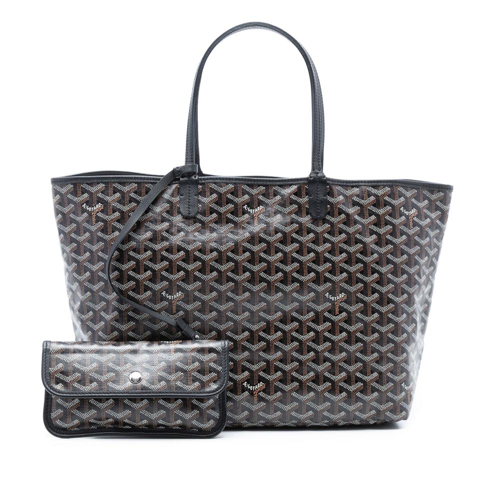 Goyard AB Goyard Black Coated Canvas Fabric Goyardine Saint Louis PM France
