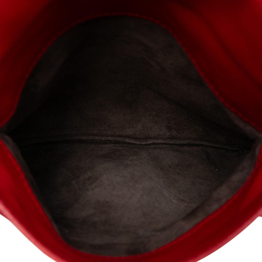 Bottega Veneta Red Mini Nappa Intrecciato Expandable Chain Flap Crossbody Italy