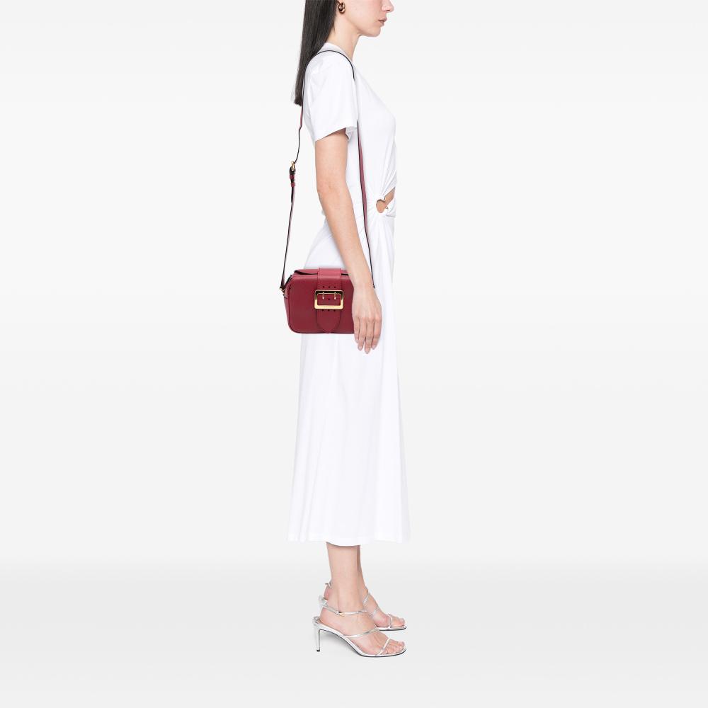 Burberry B Burberry Red Calf Leather Small Soft Grained skin Buckle Crossbody Romania