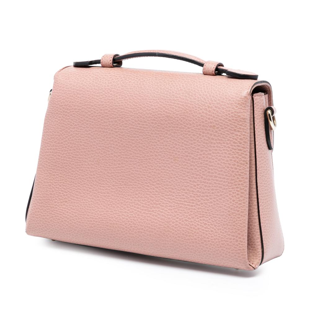 Gucci B Gucci Pink Calf Leather Small Dollar skin Interlocking G Satchel Italy