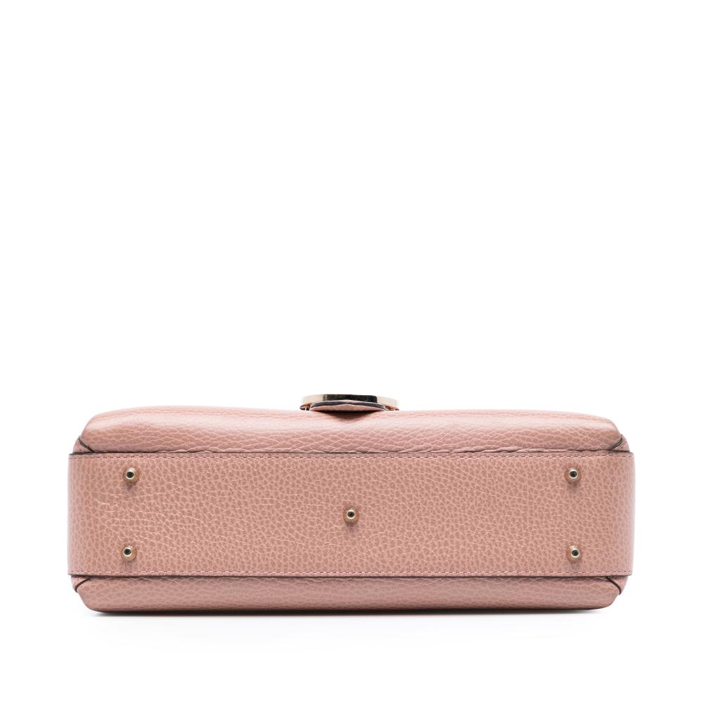 Gucci B Gucci Pink Calf Leather Small Dollar skin Interlocking G Satchel Italy