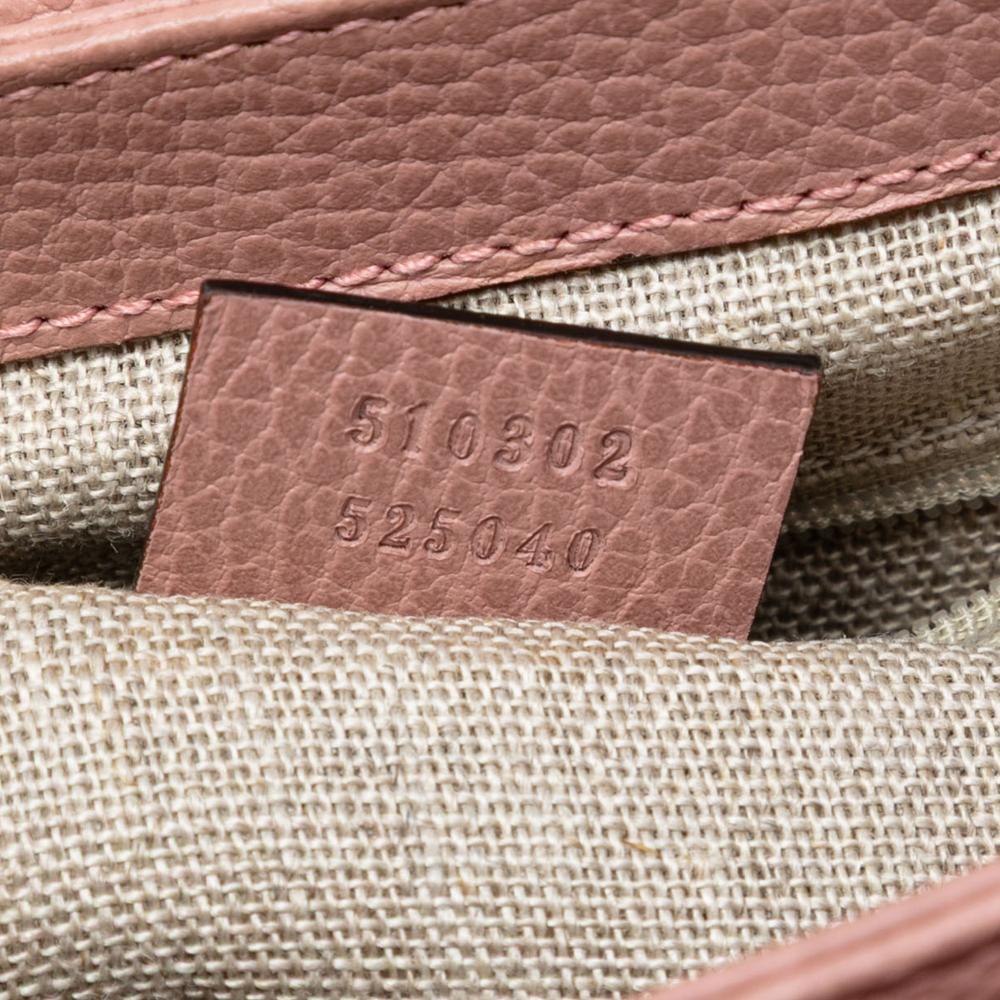 Gucci B Gucci Pink Calf Leather Small Dollar skin Interlocking G Satchel Italy