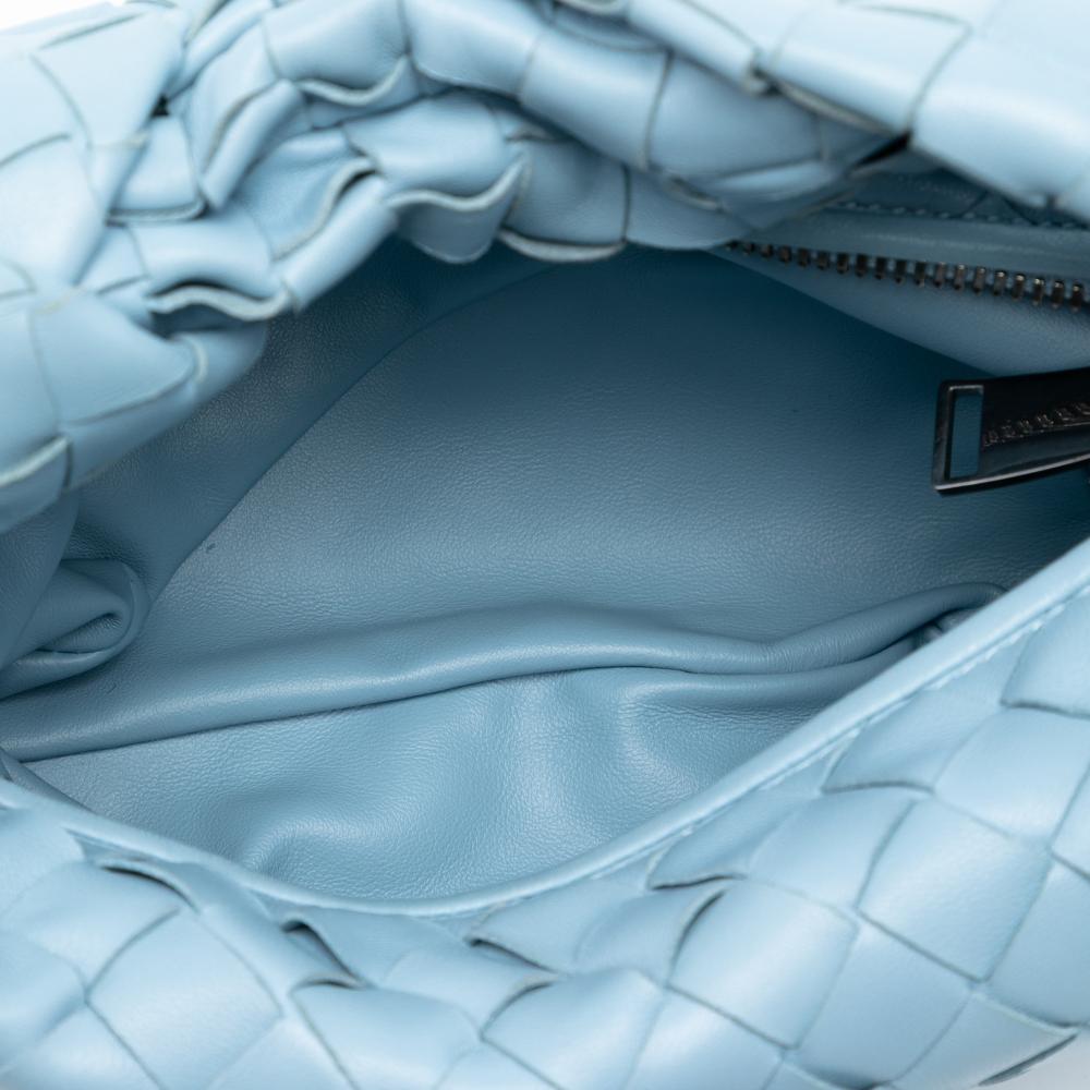 Bottega Veneta B Bottega Veneta Blue Light Blue Nappa Leather Leather Mini Nappa Intrecciato Jodie Italy