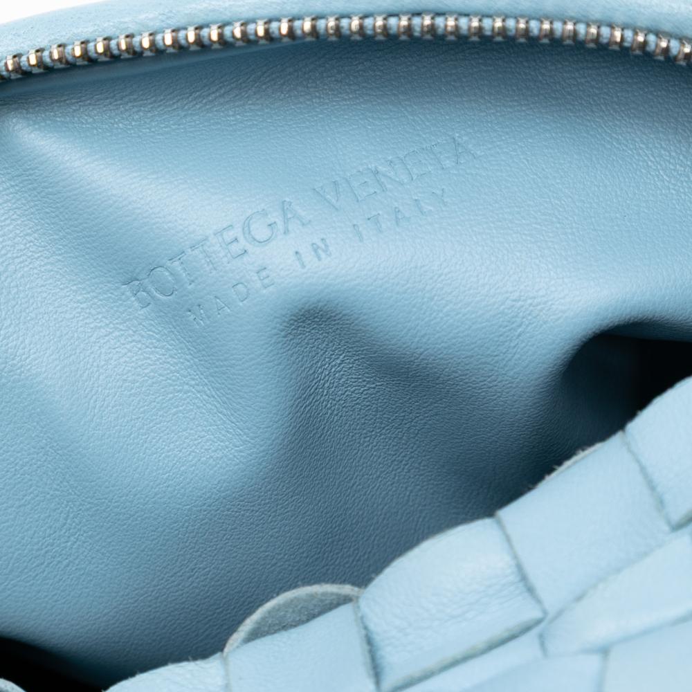 Bottega Veneta B Bottega Veneta Blue Light Blue Nappa Leather Leather Mini Nappa Intrecciato Jodie Italy