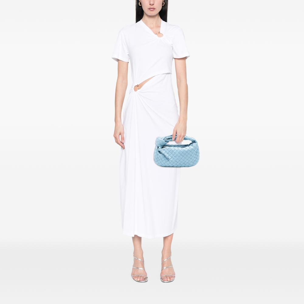 Bottega Veneta B Bottega Veneta Blue Light Blue Nappa Leather Leather Mini Nappa Intrecciato Jodie Italy