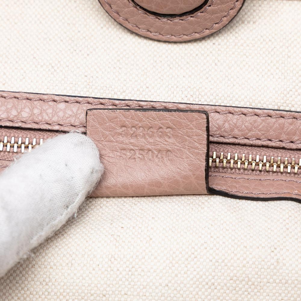 Gucci AB Gucci Pink Light Pink Calf Leather Tall Bamboo Shopper Tote Italy