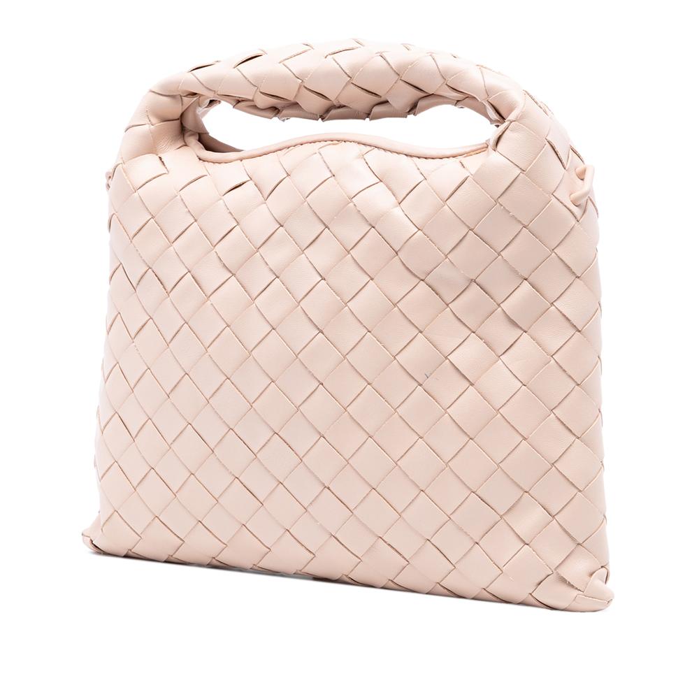 Bottega Veneta AB Bottega Veneta Pink Light Pink Calf Leather Mini skin Intrecciato Hop Satchel Italy