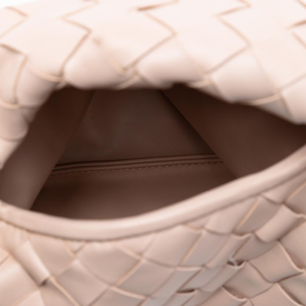 Bottega Veneta AB Bottega Veneta Pink Light Pink Calf Leather Mini skin Intrecciato Hop Satchel Italy